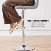 Juego de 2 Taburetes de Bar Altura Ajustable 92-113,5cm Sillas de Bar Asientos Giratorios Diseño Moderno Taburetes Altos Negro - details 58