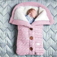 Saco de dormir de punto grueso para bebé, forro de Cachemira de imitación infantil, envoltura para recién nacido, manta para cochecito de niño - details 21