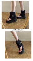 Botas Cortas Retro para Mujer Versión Coreana con Suela Gruesa, Cinturón con Rebloque, Punta de Botas Redonda - details 1