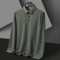 Polo informal de manga larga para hombre, color sólido, transpirable, cómodo, versátil, moderno, novedoso - details 9