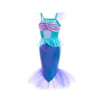 AmyStylish Niñas Princesa Sirena Ariel Cosplay Halloween Fiesta de Cumpleaños Verano Playa Vacaciones Vestido - details 62