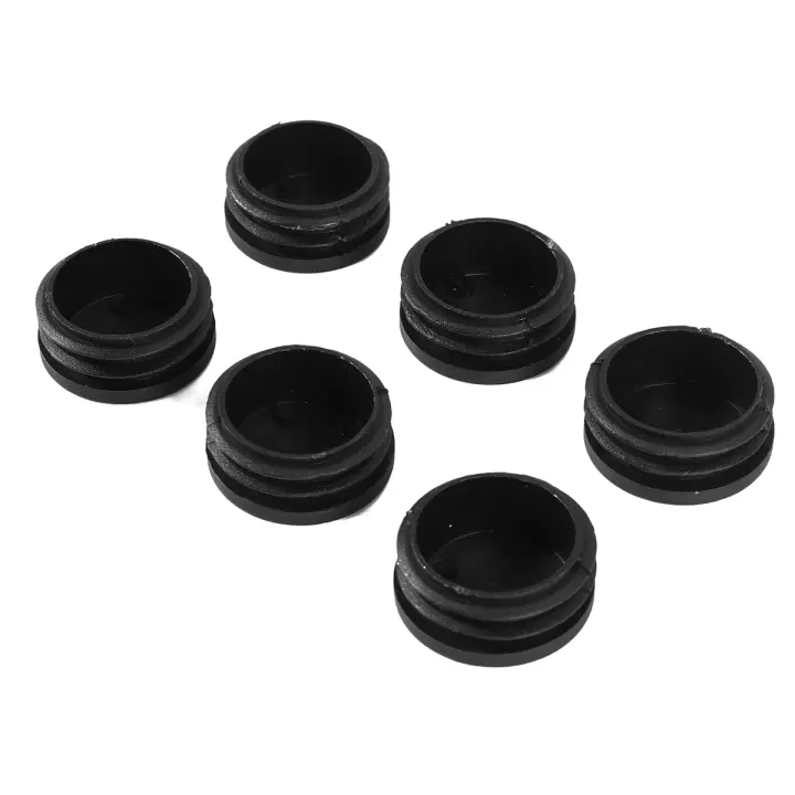 Tapa de plástico de 6 piezas, tapón de inserción de tubo, 40mm, color negro - 1