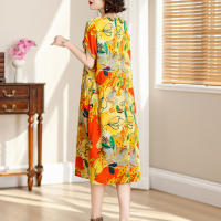 Elegante Vestido de Verano 2024 Estilo Vintage Suelto para Mujeres Cuello en V Casual - details 1