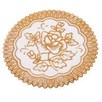 JUEGO DE 6 posavasos exquisitos para mesa de comedor con flores en tono dorado - details 4