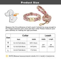 Conjunto Collar perro personalizado, collares nailon perro, correa caminar con estampado Floral mascotas, etiqueta de - details 2