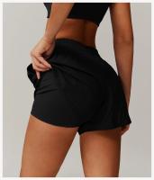 Pantalones cortos de Yoga de secado rápido con sensación de nube, pantalones cortos falsos de dos piezas para ejercicio, levantamiento de glúteos, entrenamiento de gimnasio, pantalones de Yoga para correr y Fitness de secado rápido - details 13