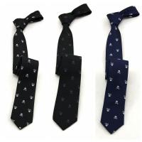 Corbata de Poliéster para Hombres Estilo Liso de 6cm con Nudo de Dibujo Animado de Calavera - details 1