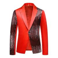 Blazer de lentejuelas con estilo para hombre, Chaqueta de traje ajustada, abrigo - details 24