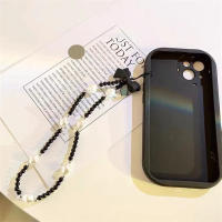 Encanto de Cadena de Teléfono de Cuentas 3D Lazo Blanco y Negro Colgante de Joyería para Niñas - details 5