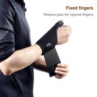 Muñequera protectora de oficina con refuerzo de Metal, muñequera ligera ajustable con férula para dedo, compresión transpirable - details 1