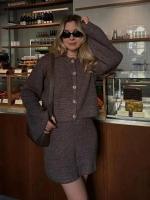 Conjunto de Moda de Manga Ancha y Cremallera Chaqueta Cardigan Falda Estilo Otoño-Invierno - details 4