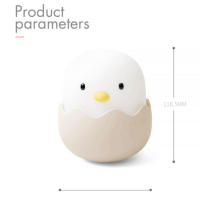 Sensor táctil de huevo de pollo de silicona, luz LED nocturna para niños y bebés, carga USB, lámpara de noche de ambiente romántico - details 11