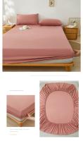 Bonenjoy-sábana ajustada de estilo a cuadros para el hogar, cubierta de cama transpirable, ropa de cama suave con banda elástica, sin funda de almohada, 1 unidad - details 3