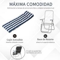 Sillas de Jardín Plegables de Acero Gravedad Cero Respaldar Ajustable en 5 Posiciones Reposapiés - details 5