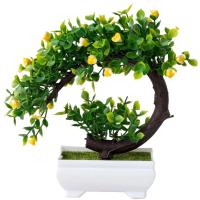 Plantas artificiales bonsái árbol simulado plantas en macetas flores falsas adornos en macetas de mesa - details 6
