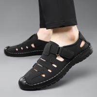 Sandalias de cuero suave para hombre, nuevo estilo, para exteriores, para conducir, zapatos de papá para hombre, zapatos de verano a la moda con agujeros - details 2