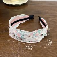 Diadema de encaje bordada de estilo coreano para mujer, diadema con bordes anchos, lazo de flores, cuerda para el cabello, banda para el cabello con diamantes de imitación florales de hadas - details 0