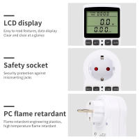 Medidor de potencia de CA, voltímetro Digital LCD, vatímetro de consumo, medidor de energía eléctrica, Monitor Analizador de coste KWH, enchufe de la UE - details 7