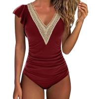 Traje de baño sexy de una pieza con ribete de encaje, traje de baño con volantes, ropa de playa para mujer, traje de baño al aire libre 2024 - details 20