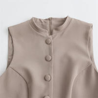 Moda de Otoño-Invierno para Mujer OUWU Blusas Elegantes sin Mangas con Cuello Redondo - details 3