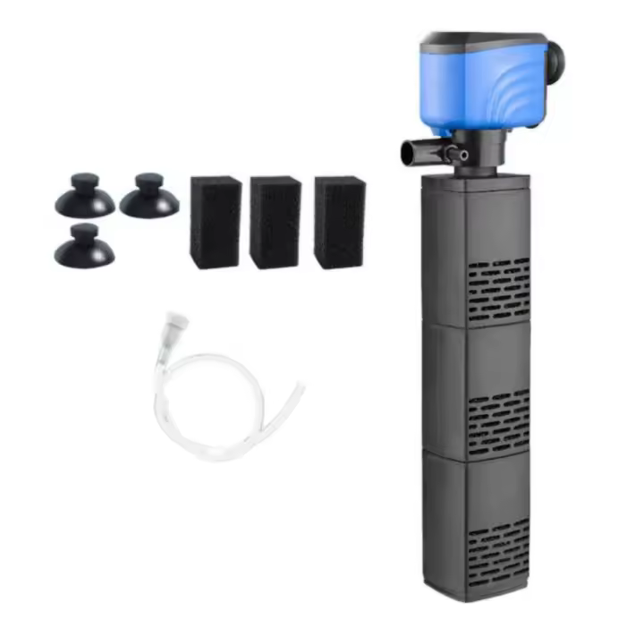 Filtro incorporado silencioso para pecera con filtro, bomba de aire de oxígeno de plástico y algodón, filtro sumergible, colector de filtro para taburete de pescado - 1