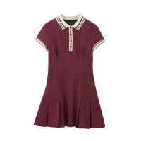 Ropa de mujer europeas y americanas vestido plisado ancho acanalado de colores contrastantes - details 4