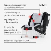 Silla de Coche Isofix para Bebés y Niños Ajustable a 40-150 cm, 360º de Rotación, Seguro y Portátil - details 1
