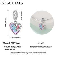 Encanto de Flamenco y Unicornio de Plata Esterlina 925 Joyería de Pulsera Original DIY para Mujeres - details 48