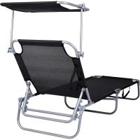 2 Tumbonas de Playa Reclinables con Sombrilla Ajustable |   Plegables y Portátiles - details 0