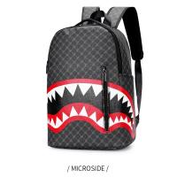 Mochila Simple con personalidad a la moda con boca de tiburón para hombre, mochila escolar a cuadros para estudiantes de secundaria, mochila para ordenador - details 14