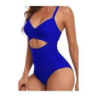 Traje de baño sexy de una pieza, traje de baño hueco para mujer, bikini ajustado con tirantes tipo halter. - details 1