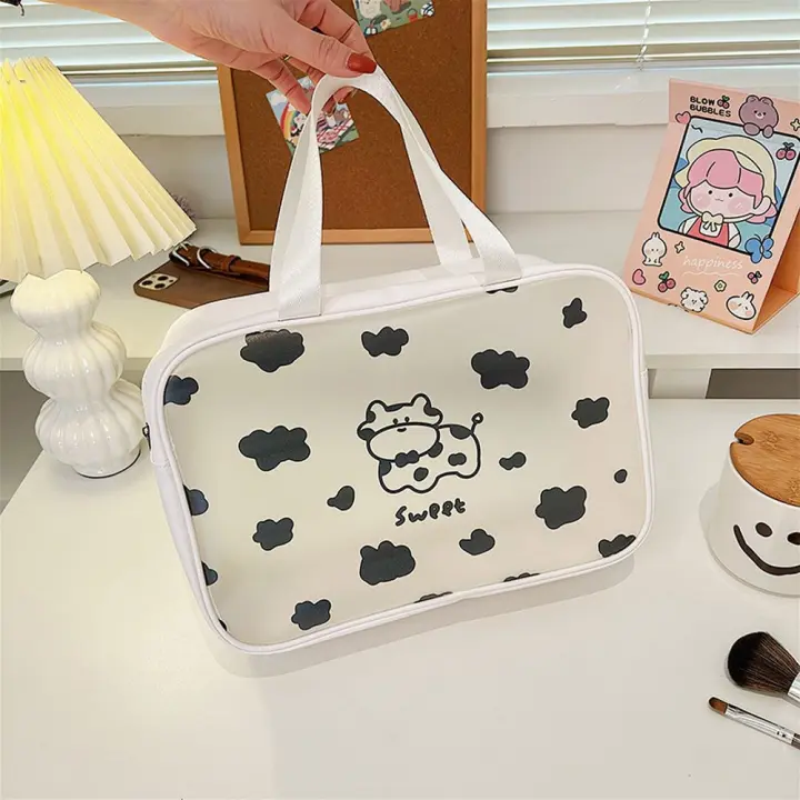 Necesario encantador PVC dibujos animados impermeable conveniente transparente bolsa de lavado de vaca bolsa de maquillaje bolsa de cosméticos bolsa de almacenamiento - 1