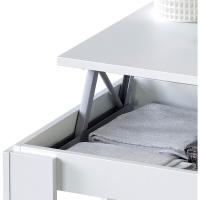 Mesa Centro con Revistero Elegante Acabado en Blanco Artik Medidas: 102 cm (Largo) x 43/54 cm (Alto) x 50 cm (Fondo) - details 3