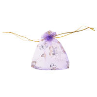 Bolsas de Organza con cordón de mariposa, 100 piezas, para regalo de boda, joyería, dulces, color púrpura - details 1