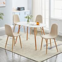 Juego de 4 sillas de comedor con asiento y respaldo suaves, con patas de metal macizo, para salón, dormitorio, cocina o comedor, ante marrón - details 63
