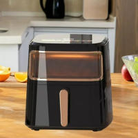 Secador de Aire Caliente de 6 Litros y 1350 W Negro, Carcasa de Acero Inoxidable, Control de Temperatura, Pantalla Táctil LED, Antiadherente, Temporizador - details 2
