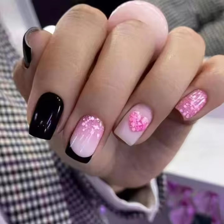 24 piezas de uñas postizas cortas estilo francés con diseño de leopardo, artículos de uñas acrílicas removibles e impermeables para mujeres y profesionales. - 1
