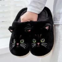 Zapatillas de gato esponjosas peludas para mujer y hombre, zapatos de plataforma para el hogar, chanclas de felpa para interiores, encantadores zapatos de algodón, invierno - details 15