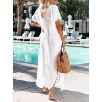 Vestido camisero con botones para mujer, traje de baño, Túnica de Bikini, Poncho de playa, Pareos de verano, elegante - details 3
