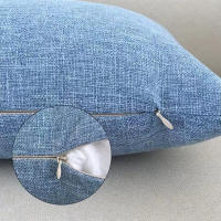 Funda de almohada de lino, cubierta cuadrada clásica de Color sólido, cojín para sofá cama coche, 1 unidad - details 6