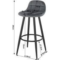 Sillas de Cocina Altas de Terciopelo Estilo Bar con Resalto y Reposapiés Altura del Asiento 70cm - details 2
