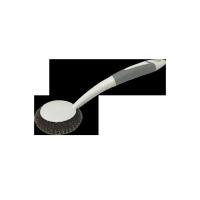 Cepillo de limpieza de vajilla para el hogar con mango TPR, herramientas de cocina para mascotas, lavado de ollas, colores disponibles, opciones para colgar de polipropileno - details 0