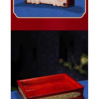 Fruta sala de estar uso doméstico, ocho auspiciosos frutas de madera maciza Tianzhu plato rectangular de nueces, plato de carne - details 13