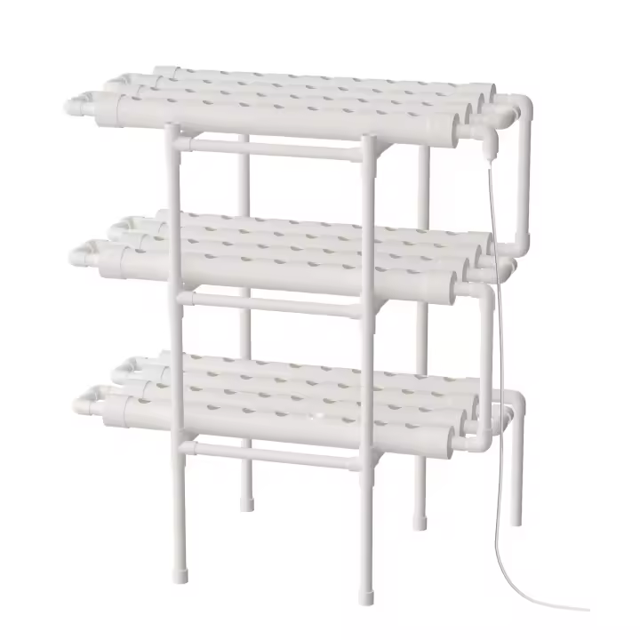 Kit hidropónico de PVC para el hogar y el jardín, tubería hidropónica para verduras, hojas y verduras, 108 unidades, 12 mangueras - 1