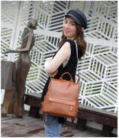 Mochila pequeña informal simple para mujer, bolso de hombro de cuero PU suave, bolso de trabajo vintage para mujer - details 12
