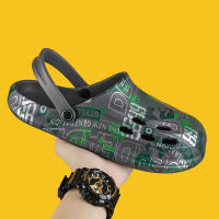 Zuecos de jardín para hombre, zapatillas informales grises, sandalias ligeras sin cordones con parte superior transpirable - details 4