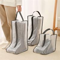 Bolsas de almacenamiento de botas altas y cortas portátiles para mujer, 2 paquetes altos y 2 paquetes cortos, bolsas de botas impermeables para viajes y diarios, negro - details 5