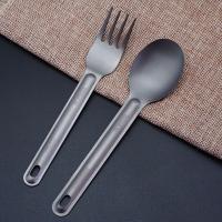 Cuchara De Titanio Con Mango Largo Para Camping Y Picnics Accesorios De Cocina Ambientales Utensilios De Cutlería Con Cuchara Y Fork EDC - details 5
