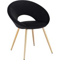 Tapizada en Terciopelo Silla Nórdica Vintage Silla Salon Silla Metal Taburete de Oficina - details 0