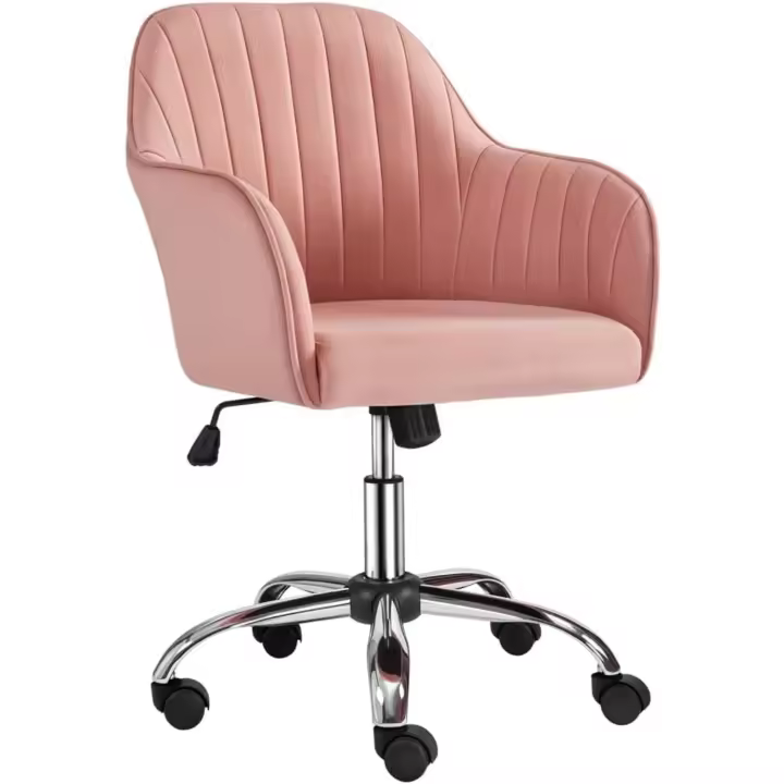Silla de Oficina Ergonómica Reclinable Rotativa de 360°, Ajustable en Altura, Cojín Acolchado, Carga Máxima 136 KG, Marrón - 1